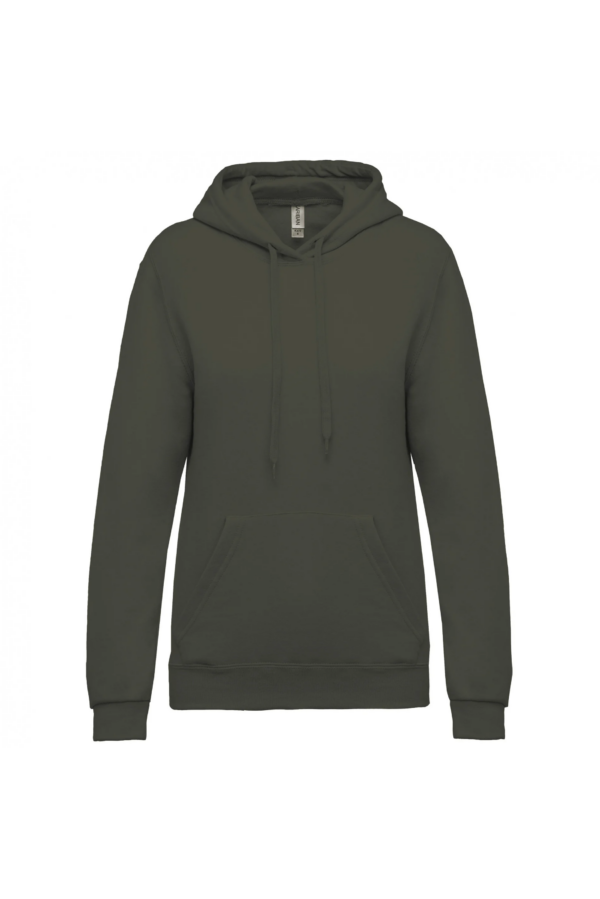 Sweat-shirt capuche femme dark khaki