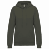 Sweat shirt capuche femme dark khaki avant