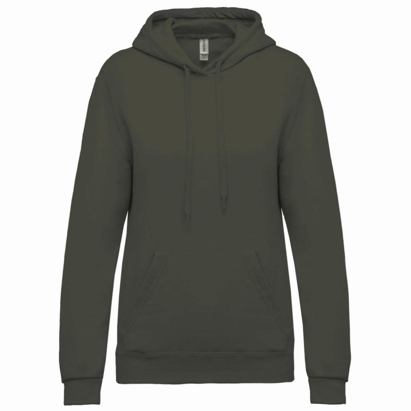 Sweat-shirt capuche femme dark khaki