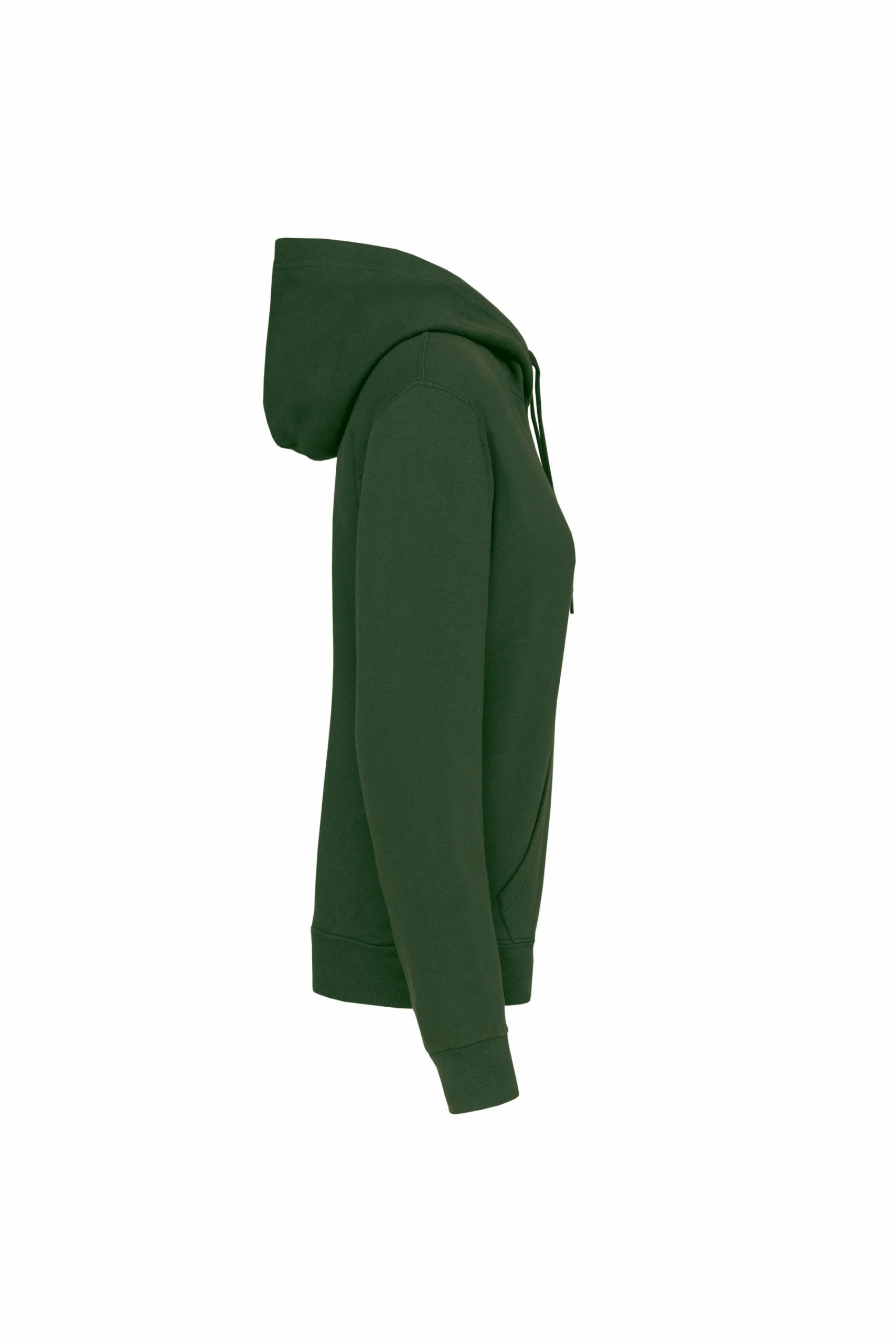 Sweat shirt capuche femme forest green manche