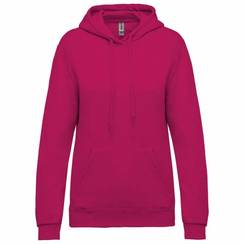 Sweat-shirt capuche femme fuchsia
