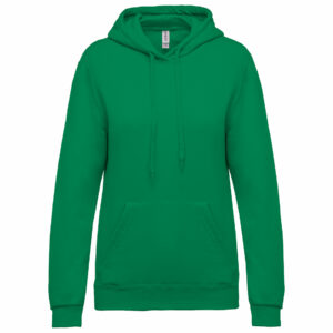 Sweat-shirt capuche femme kelly green