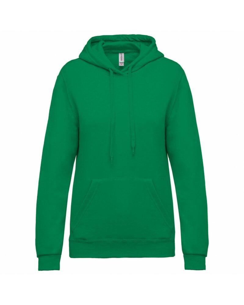 Sweat-shirt capuche femme kelly green