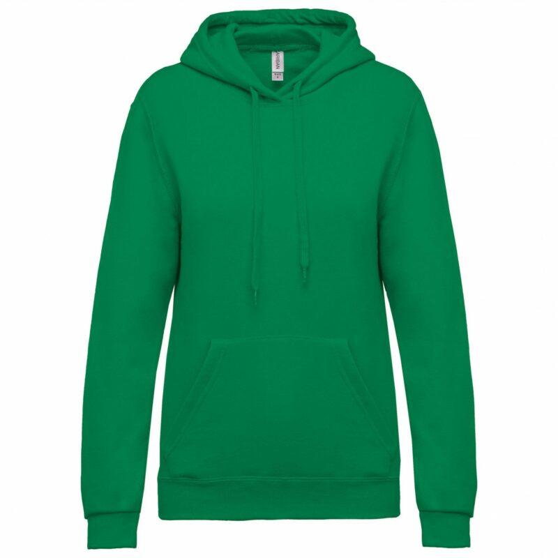 Sweat-shirt capuche femme kelly green