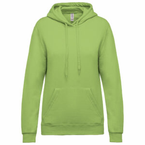Sweat-shirt capuche femme lime