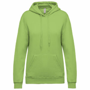 Sweat-shirt capuche femme lime