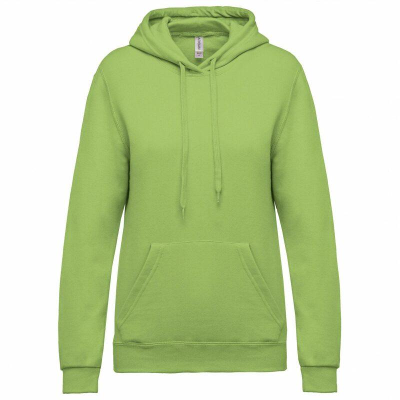 Sweat-shirt capuche femme lime