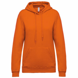 Sweat-shirt capuche femme orange