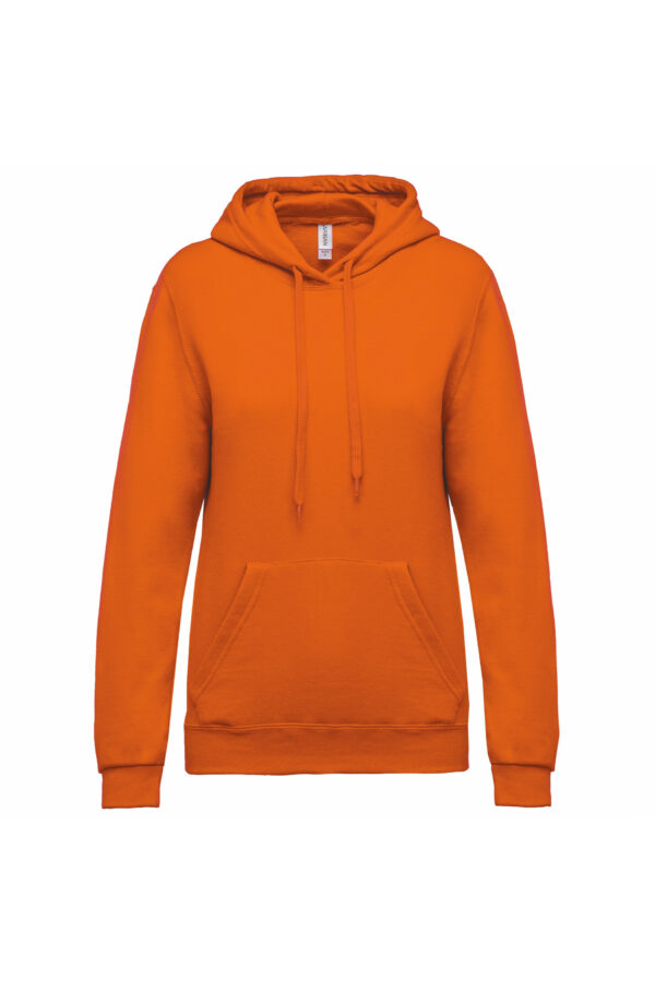 Sweat-shirt capuche femme orange