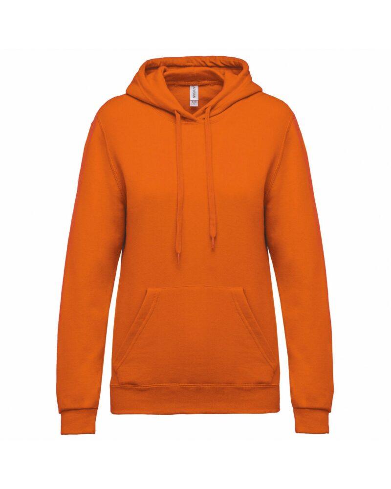 Sweat-shirt capuche femme orange