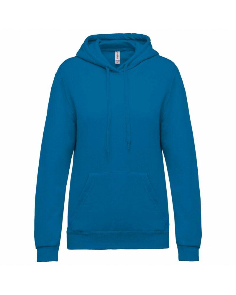 Sweat-shirt capuche femme tropical blue