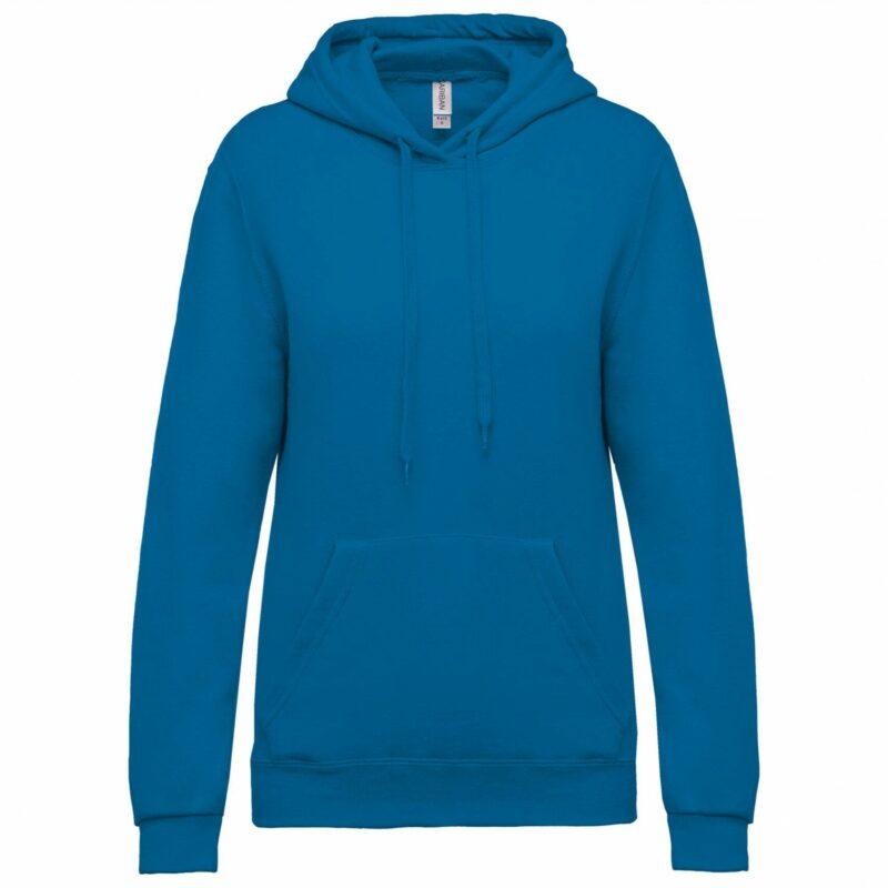 Sweat-shirt capuche femme tropical blue
