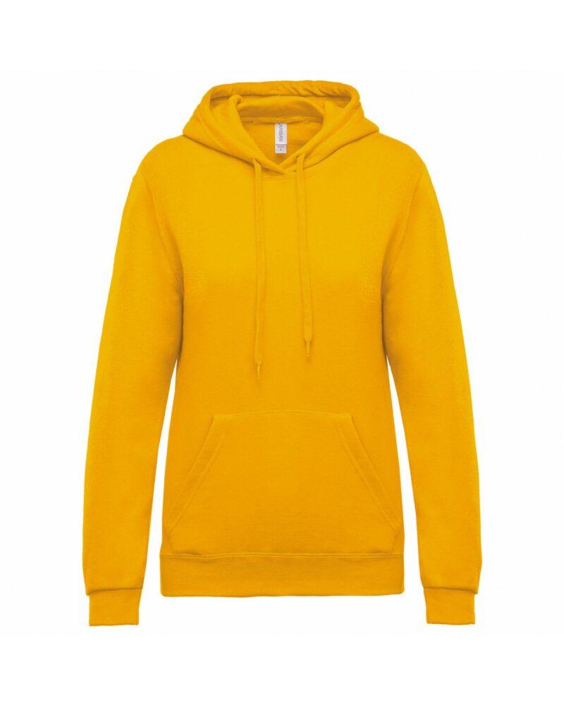 Sweat-shirt capuche femme yellow