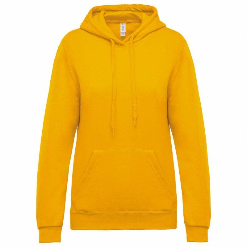 Sweat-shirt capuche femme yellow