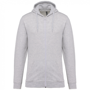 Sweat-shirt zippé capuche unisexe ash heather