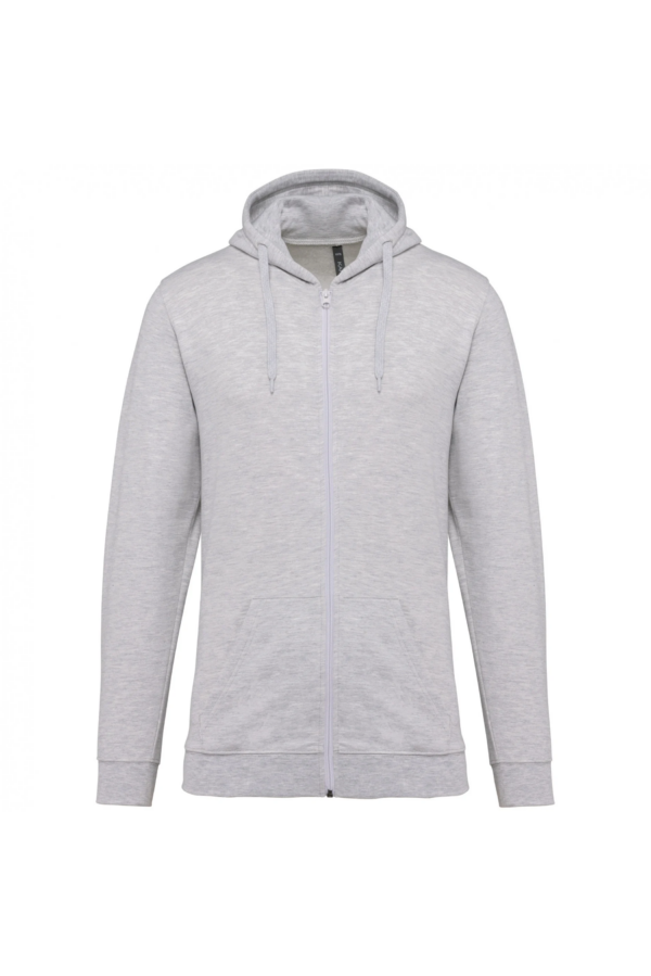 Sweat-shirt zippé capuche unisexe ash heather