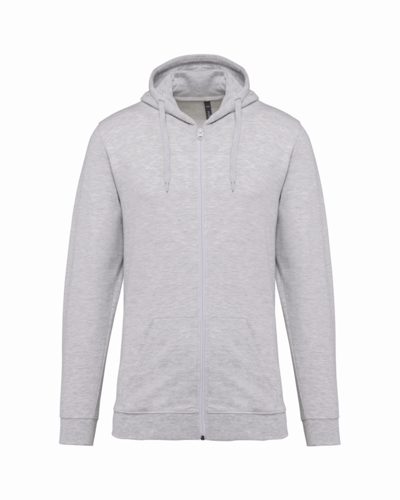 Sweat-shirt zippé capuche unisexe ash heather