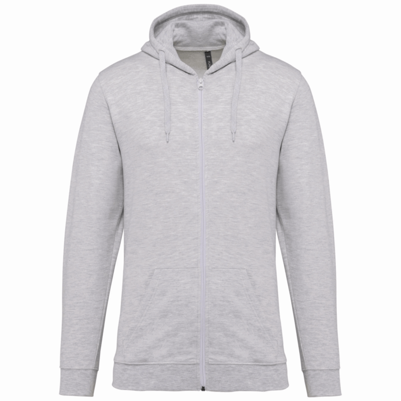Sweat-shirt zippé capuche unisexe ash heather