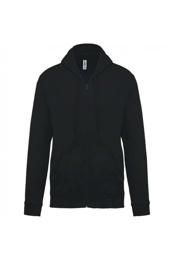 Sweat-shirt zippé capuche unisexe black