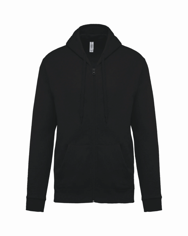 Sweat-shirt zippé capuche unisexe black