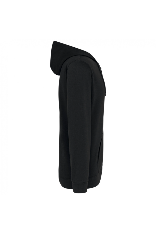 Sweat-shirt zippé capuche unisexe black – Image 3