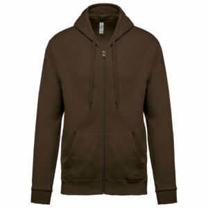 Sweat-shirt zippé capuche unisexe chocolate