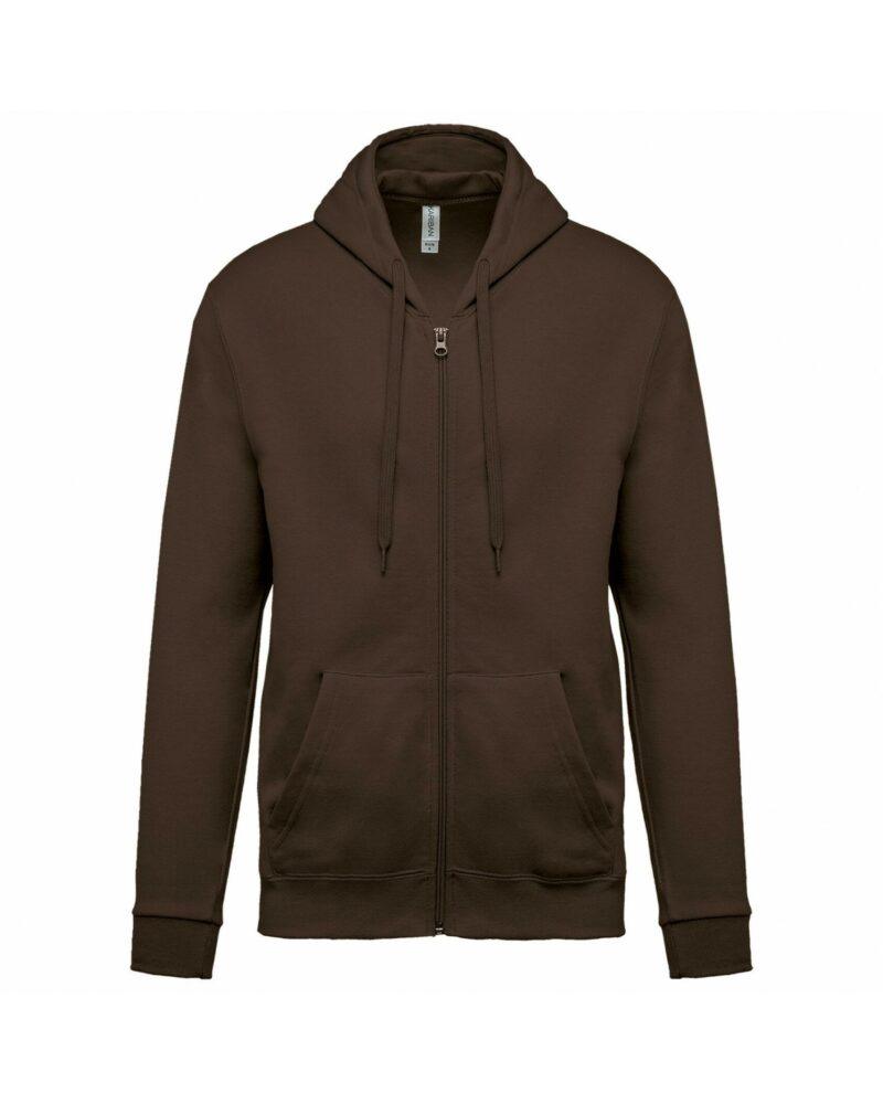 Sweat-shirt zippé capuche unisexe chocolate
