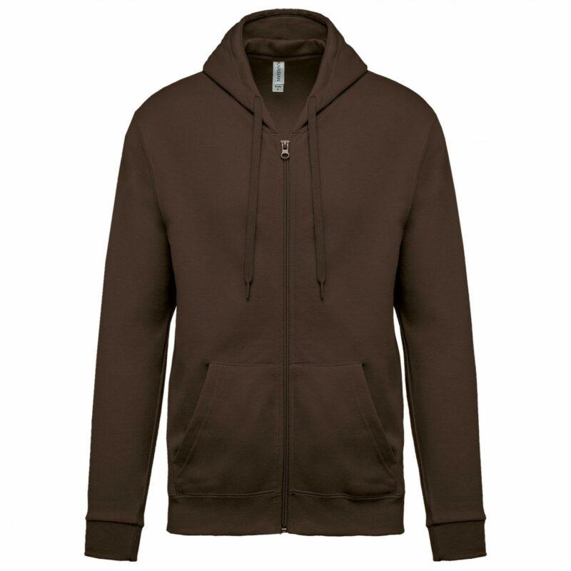 Sweat-shirt zippé capuche unisexe chocolate