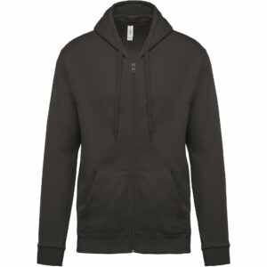 Sweat-shirt zippé capuche unisexe dark grey