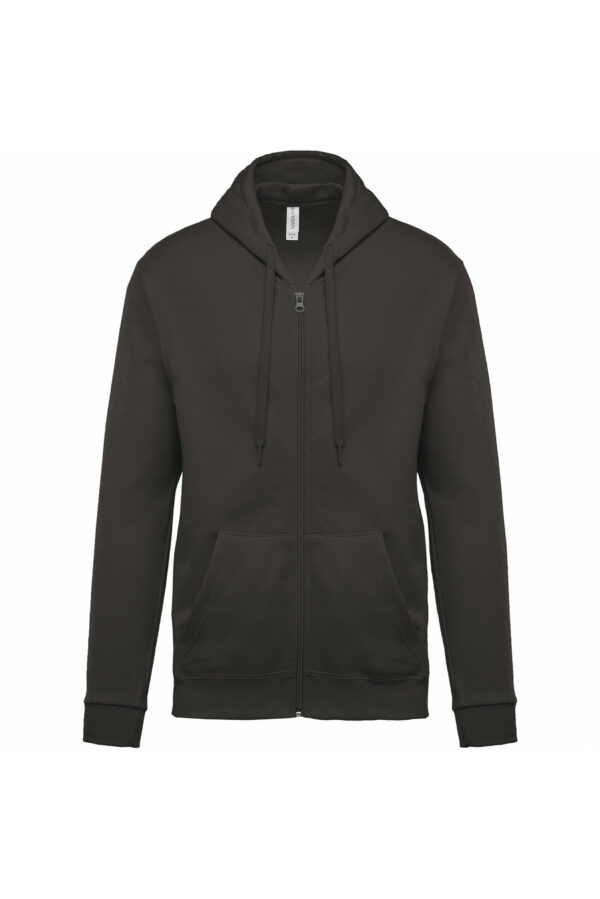 Sweat-shirt zippé capuche unisexe dark grey