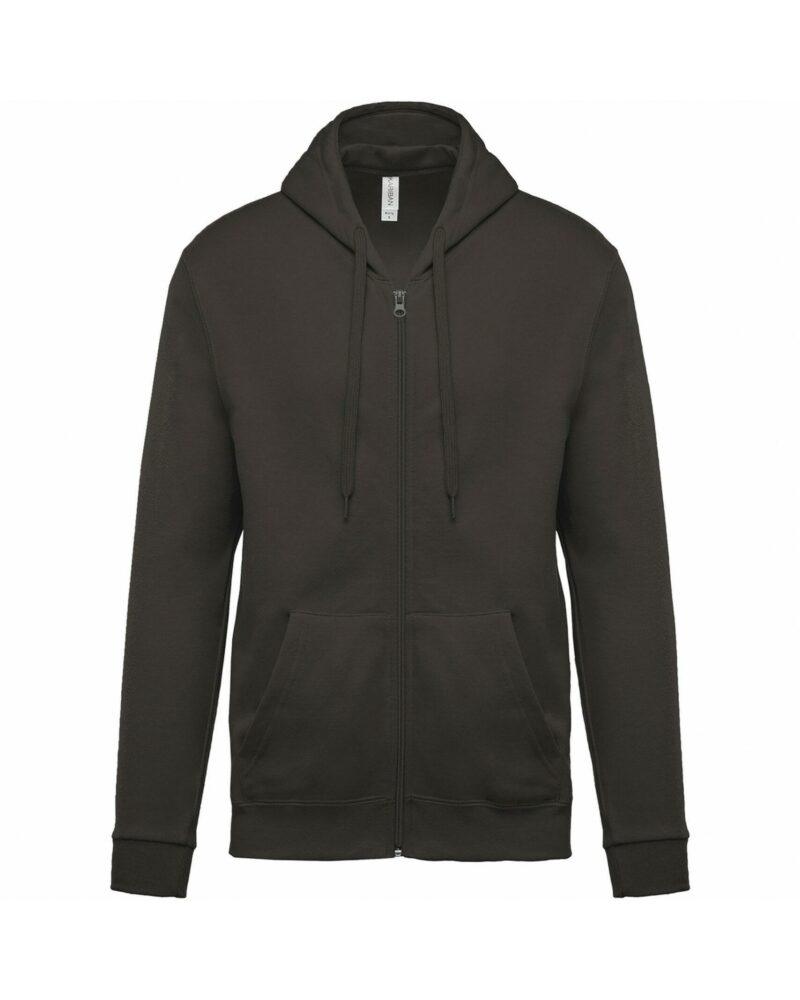 Sweat-shirt zippé capuche unisexe dark grey
