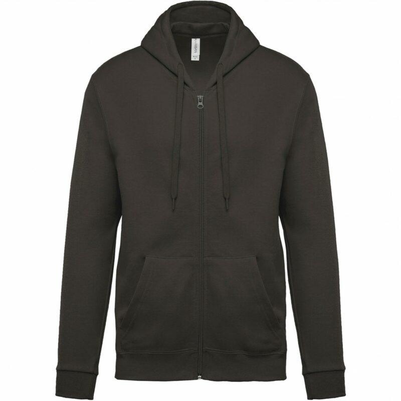 Sweat-shirt zippé capuche unisexe dark grey