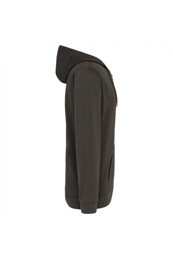 Sweat-shirt zippé capuche unisexe dark grey – Image 3
