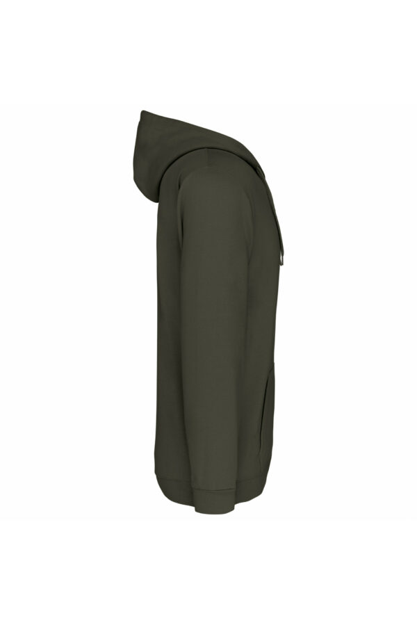 Sweat-shirt zippé capuche unisexe dark khaki – Image 3