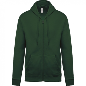 Sweat-shirt zippé capuche unisexe forest green