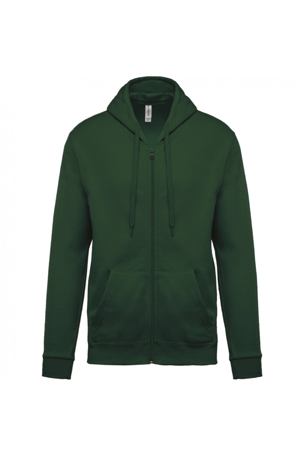 Sweat-shirt zippé capuche unisexe forest green