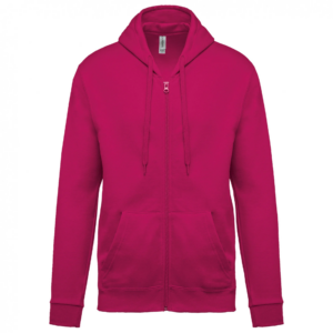 Sweat-shirt zippé capuche unisexe fuchsia