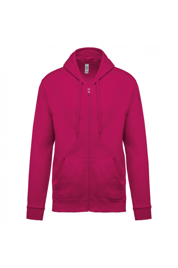 Sweat-shirt zippé capuche unisexe fuchsia