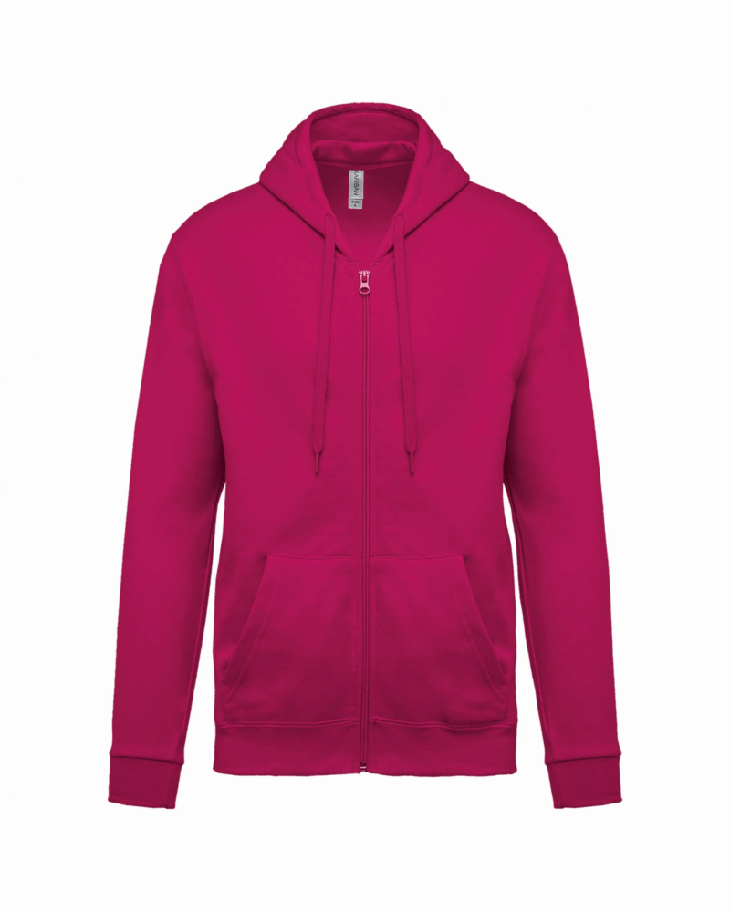 Sweat-shirt zippé capuche unisexe fuchsia