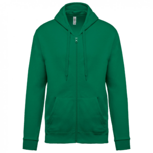 Sweat-shirt zippé capuche unisexe kelly green