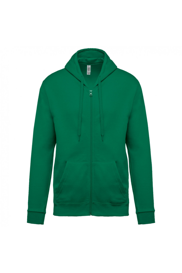 Sweat-shirt zippé capuche unisexe kelly green