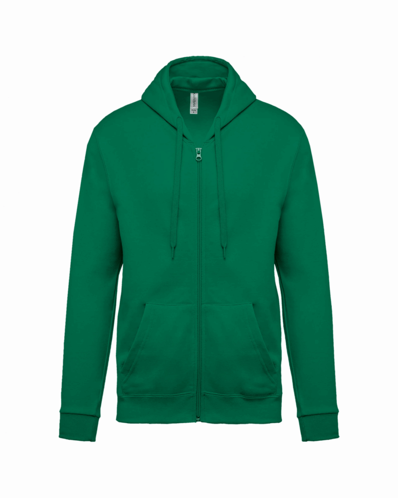 Sweat-shirt zippé capuche unisexe kelly green