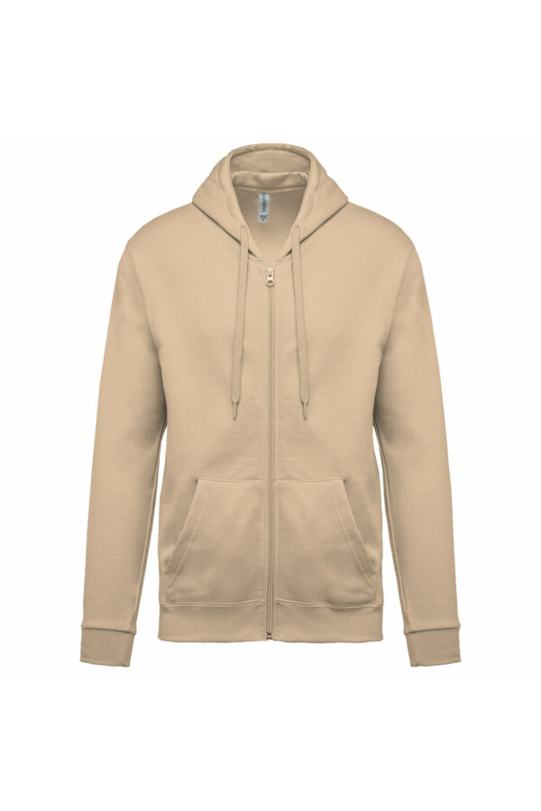 Sweat-shirt zippé capuche unisexe light sand