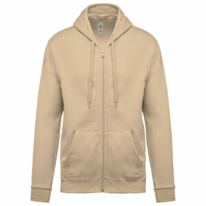 Sweat-shirt zippé capuche unisexe light sand
