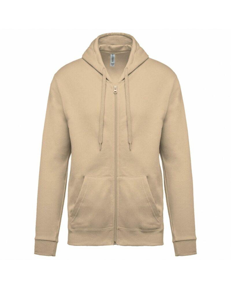 Sweat-shirt zippé capuche unisexe light sand