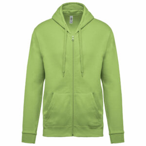 Sweat-shirt zippé capuche unisexe lime