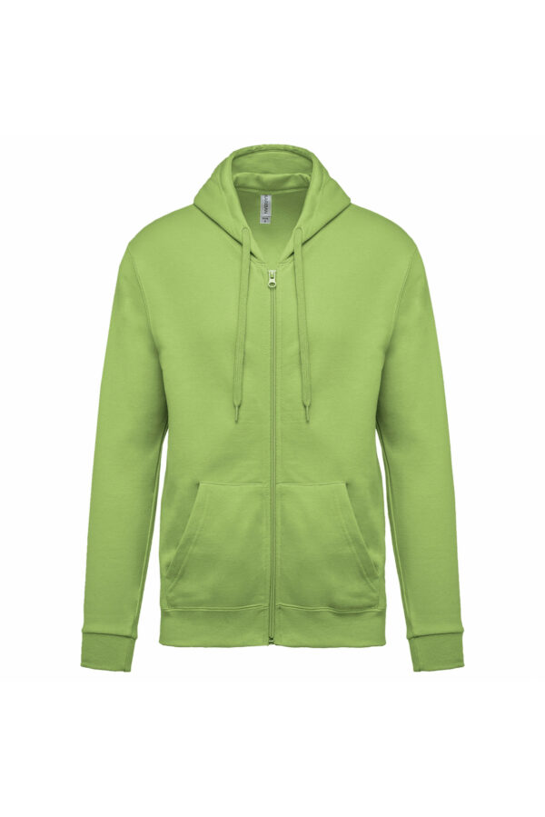 Sweat-shirt zippé capuche unisexe lime