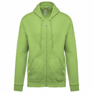 Sweat-shirt zippé capuche unisexe lime