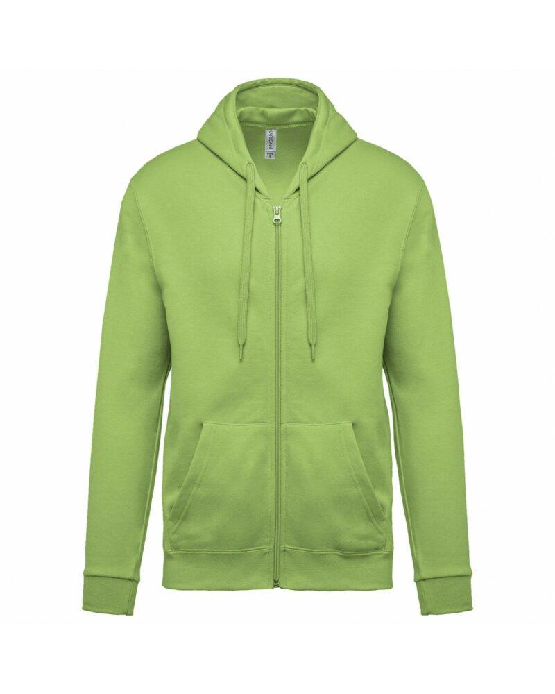 Sweat-shirt zippé capuche unisexe lime