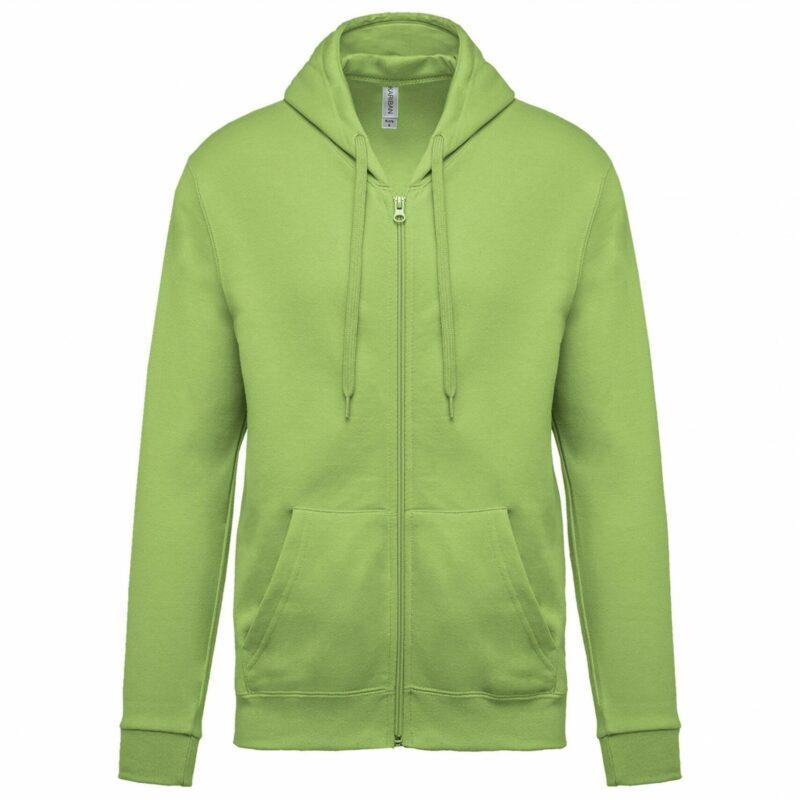 Sweat-shirt zippé capuche unisexe lime